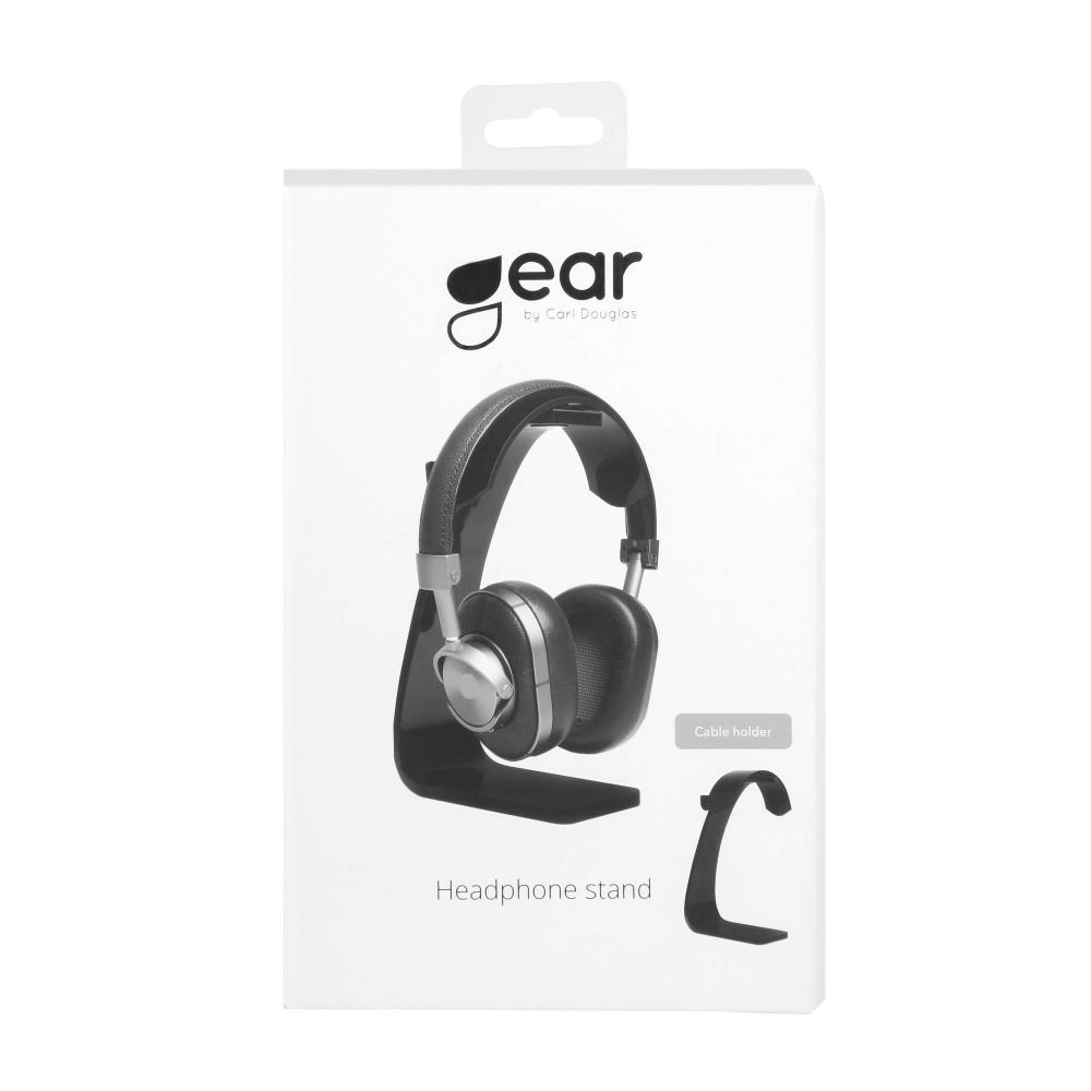 Gear GEAR Hörlursställ Plast Med Krok För Kabel Svart