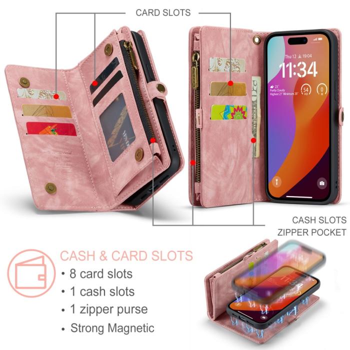 Bild 5, CASEME CASEME iPhone 16 Pro Max Fodral Multifunktionell Rosa