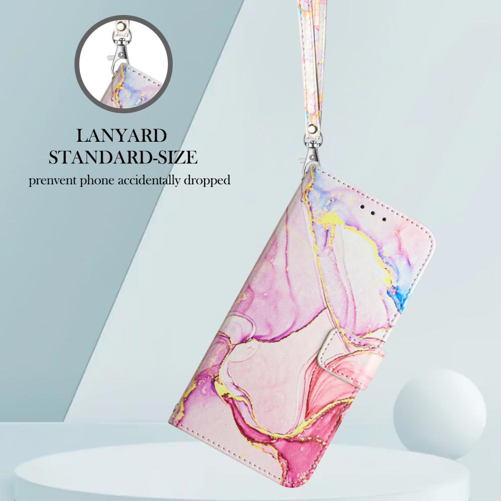  Xiaomi Redmi 15C Fodral Läder Marmor Roséguld