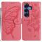  Samsung Galaxy S26 Fodral Fjäril Tryck Rosa