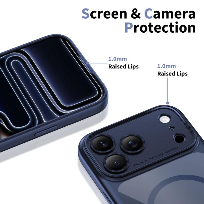 Bild 4, Tech-Protect Tech-Protect iPhone 17 Pro Skal MagSafe MagPeak Deep Blue/Clear