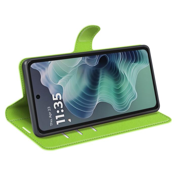Bild 3,  Motorola Moto G35 5G Fodral Litchi Läder Grön