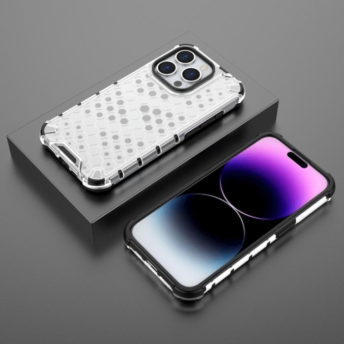 Bild 3,  iPhone 15 Pro Skal Shockproof Honeycomb Vit
