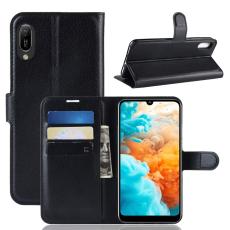  Huawei Y6 (2019) - Litchi Pl&aring;nboksfodral - Svart