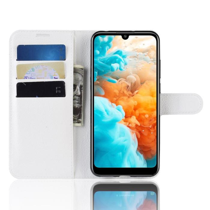 Bild 4,  Huawei Y6 (2019) - Litchi Plånboksfodral - Vit