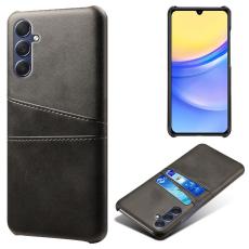  Samsung Galaxy A15 5G Skal L&auml;derbelagt Med Kortfack Svart