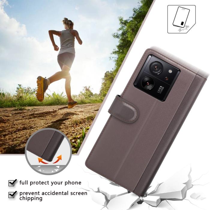 Bild 6,  Xiaomi 13T / 13T Pro Fodral Premium Äkta Läder Brun
