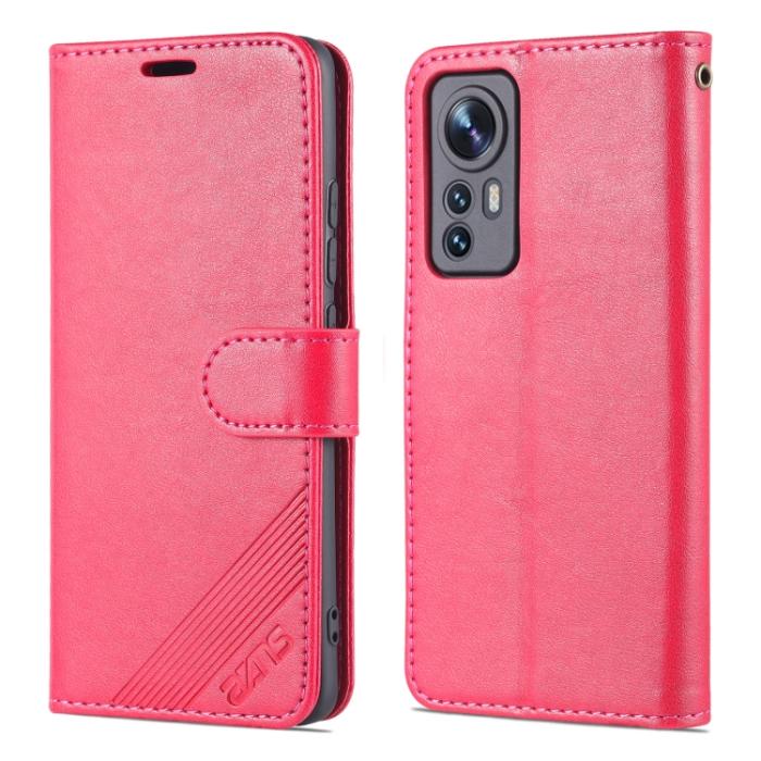 Bild 2, AZNS AZNS Xiaomi 12 Fodral Läder Röd