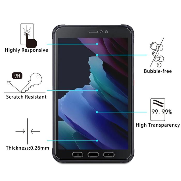 Bild 3,  Samsung Galaxy Tab Active 3 Skärmskydd Härdat Glas