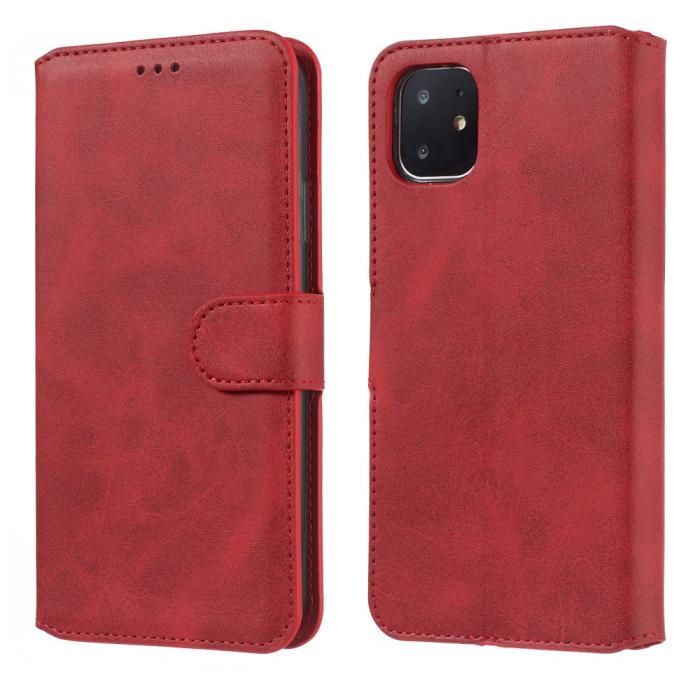 Bild 3,  iPhone 11 Fodral Solid Läder Röd