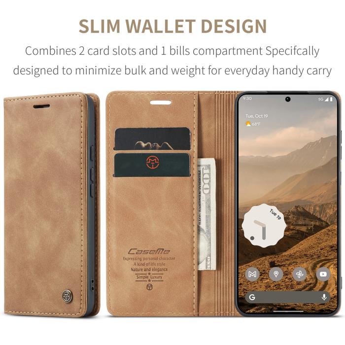 Bild 2, CASEME CASEME Google Pixel 11 Pro XL Fodral RFID Läder Brun