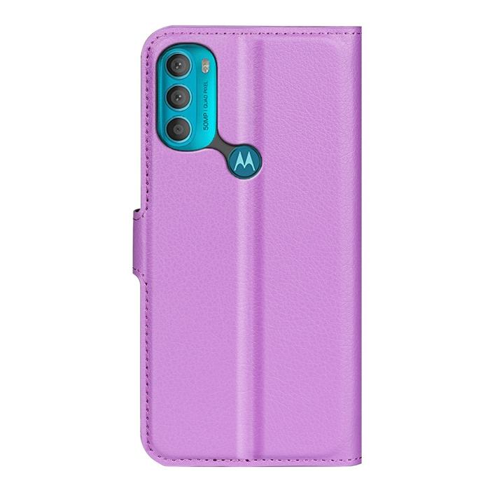 Bild 3,  Motorola Moto G71 Fodral Litchi Textur Lila