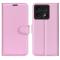  Xiaomi 14T Fodral Litchi Läder Ljus Rosa