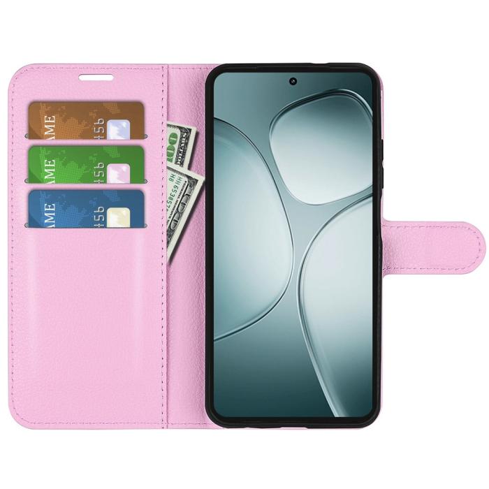 Bild 2,  Xiaomi 14T Fodral Litchi Läder Ljus Rosa