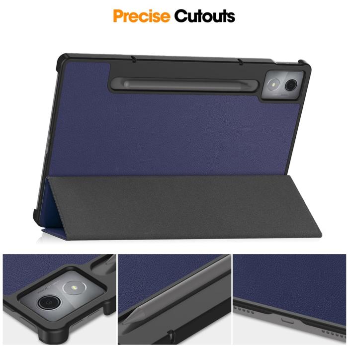 Bild 4,  Lenovo Idea Tab Pro Fodral Tri-Fold Läder Mörk Blå