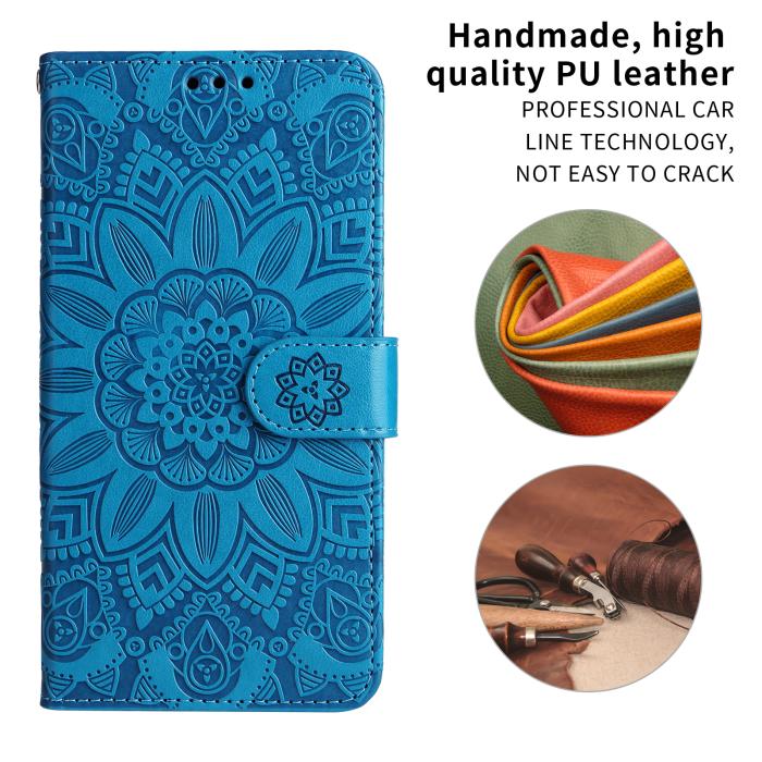Bild 4,  Motorola Edge 70 Fodral Mandala Läder Blå