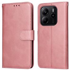  Xiaomi Redmi Note 14 4G Fodral L&auml;der Folio Ros&eacute;guld