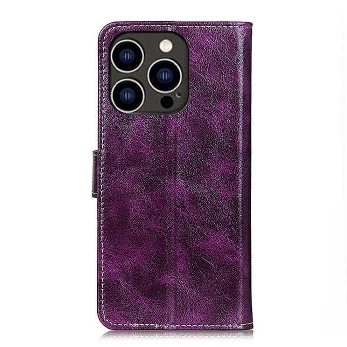 Bild 3,  iPhone 15 Pro Fodral Retro Crazy Horse Lila