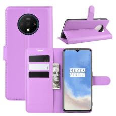  OnePlus 7T - Litchi Pl&aring;nboksfodral - Lila