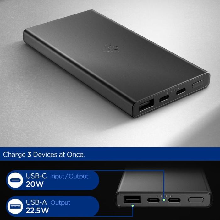 Bild 2, Spigen Spigen 10000 mAh 22.5W Powerbank Essential Svart