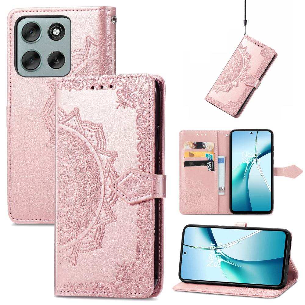 Motorola Moto G56 5G Fodral Mandala Läder Roséguld