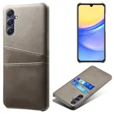  Samsung Galaxy A15 5G Skal L&auml;derbelagt Med Kortfack Gr&aring;