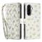  Samsung Galaxy A57 5G Fodral Rhombus Läder Blommor Vit
