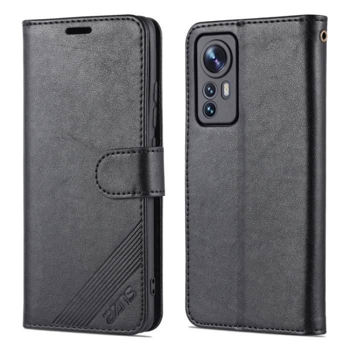 Bild 2, AZNS AZNS Xiaomi 12 Fodral Läder Svart