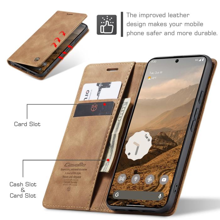 Bild 3, CASEME CASEME Google Pixel 11 Pro XL Fodral RFID Läder Brun