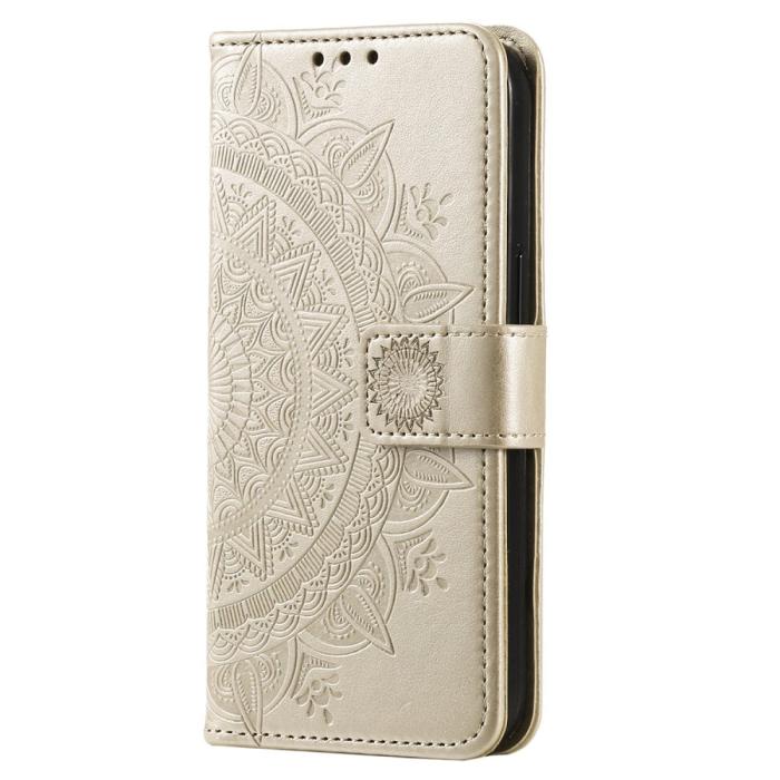 Bild 5,  Samsung Galaxy S23 Fodral Mandala Läder Guld