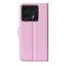  Xiaomi 14T Fodral Litchi Läder Ljus Rosa
