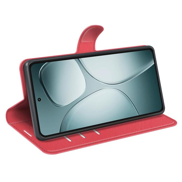 Bild 3,  Xiaomi 14T Fodral Litchi Läder Röd