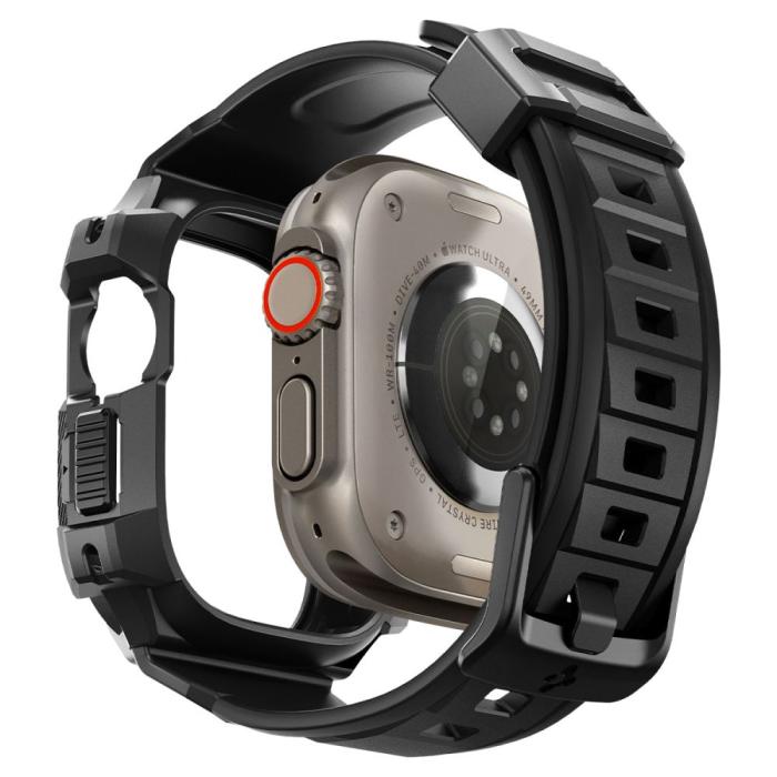 Bild 4, Spigen Spigen Apple Watch Ultra 49 mm Skal/Armband Rugged Armor 'Pro' Svart
