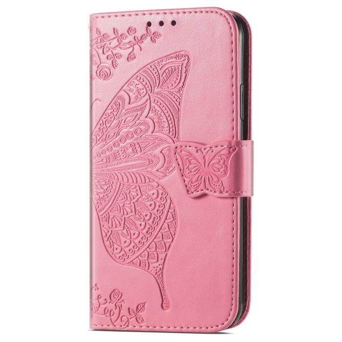 Bild 6,  iPhone 16 Fodral Fjäril Tryck Rosa
