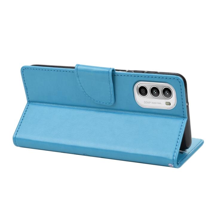 Bild 6,  Motorola Moto G52/G82 Fodral Blommigt Tryck Blå