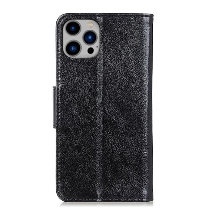 Bild 3,  iPhone 15 Pro Max Fodral Läder Nappa Textur Svart