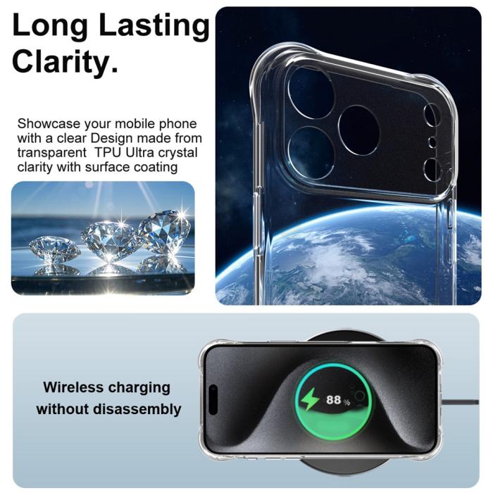 Bild 6, IMAK IMAK iPhone 17 Pro Max Skal TPU Shockproof Airbag Transparent
