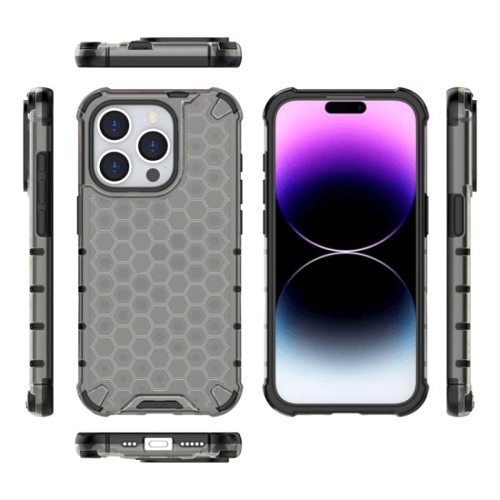 Bild 4,  iPhone 15 Pro Skal Shockproof Honeycomb Svart
