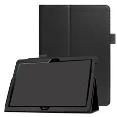  Huawei MediaPad T3 10 - Litchi l&auml;derfodral - Svart
