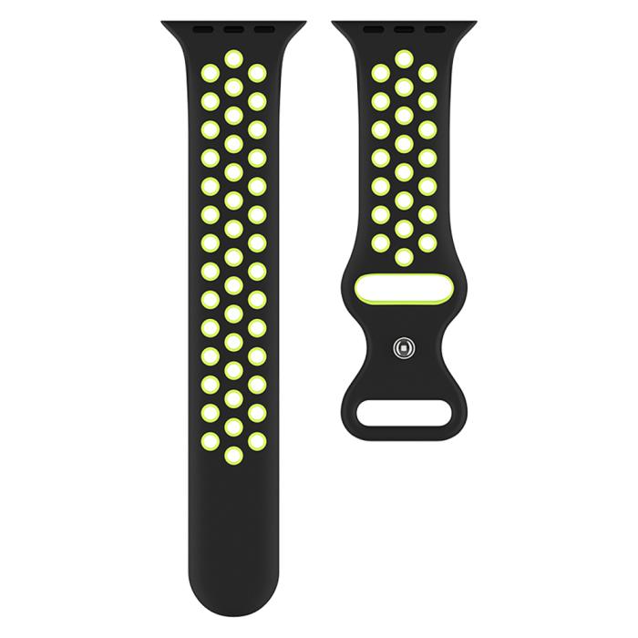 Bild 3, ColorPop Sportarmband Dual-Color Apple Watch 42/44/45/46/49 mm (S/M) Svart/Gul