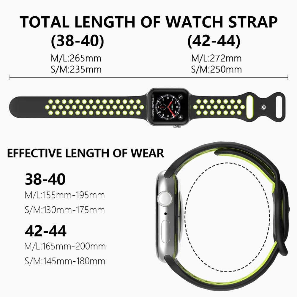 ColorPop Sportarmband Dual-Color Apple Watch 42/44/45/46/49 mm (S/M) Svart/Gul