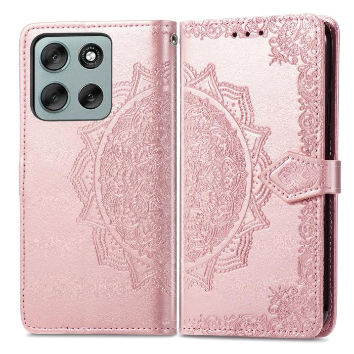 Bild 2,  Motorola Moto G56 5G Fodral Mandala Läder Roséguld