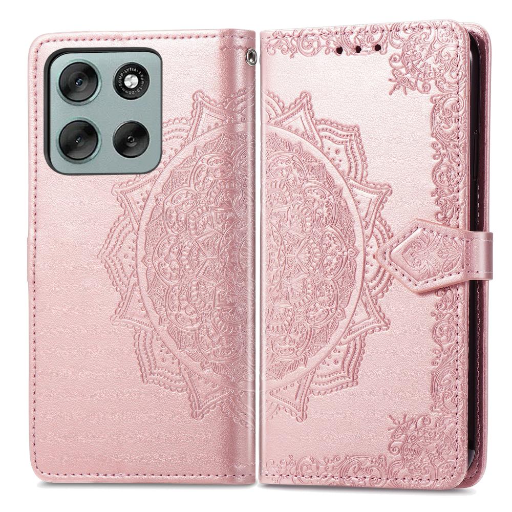  Motorola Moto G56 5G Fodral Mandala Läder Roséguld
