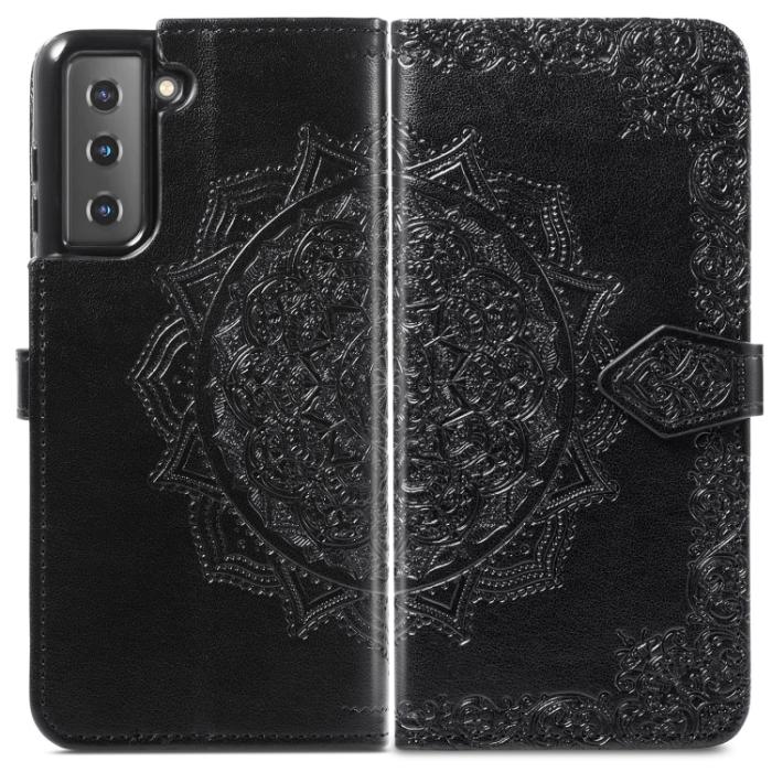 Bild 2,  Samsung Galaxy S22 Fodral Mandala Läder Svart