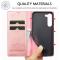 LC.IMEEKE LC.IMEEKE Galaxy S24 Fodral Flip Läder Roséguld