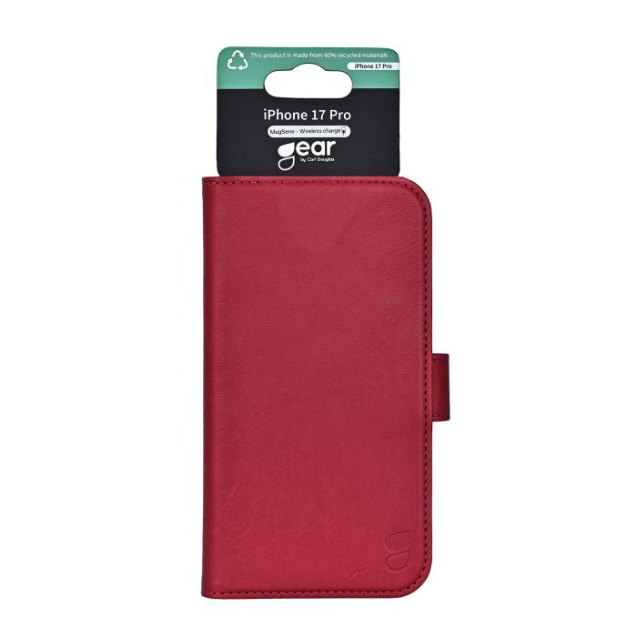 Bild 5, Gear Gear iPhone 17 Pro Fodral MagSafe Läder Deep Red