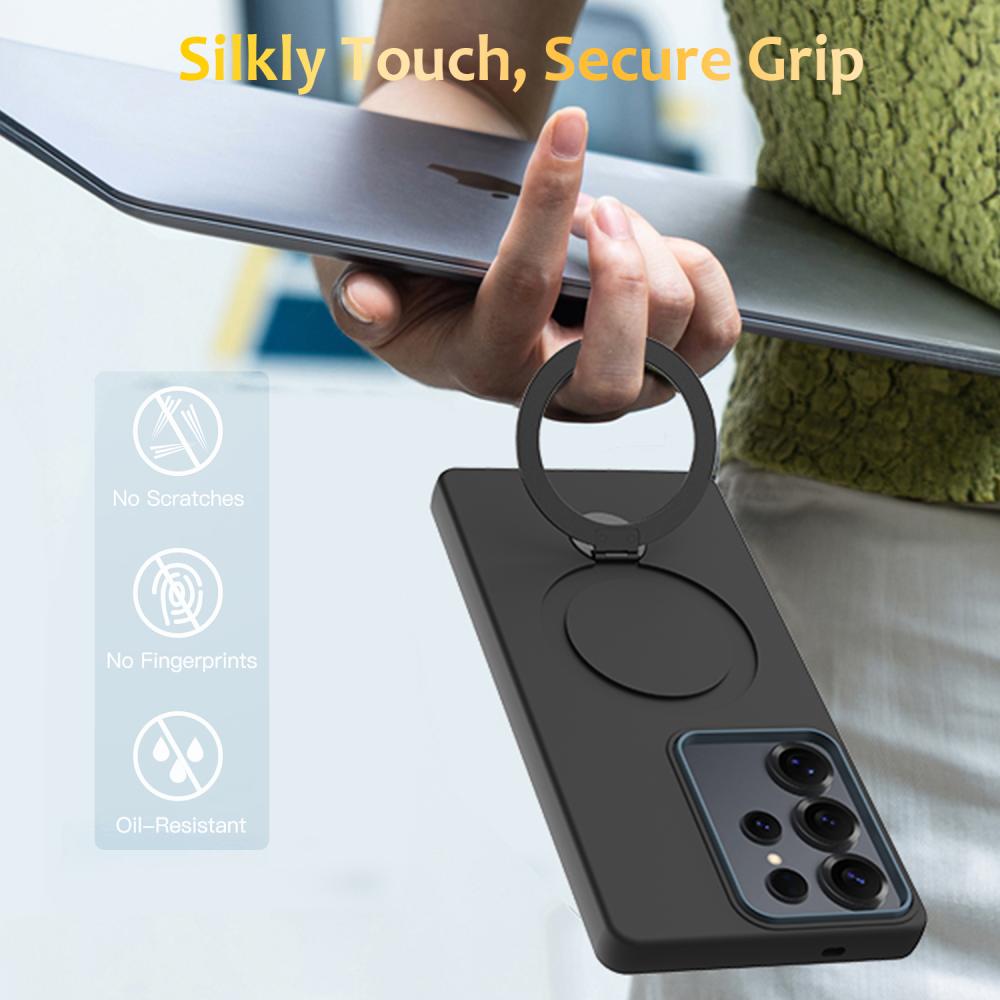  Samsung Galaxy S25 Ultra Skal MagSafe Kickstand Hybrid Svart