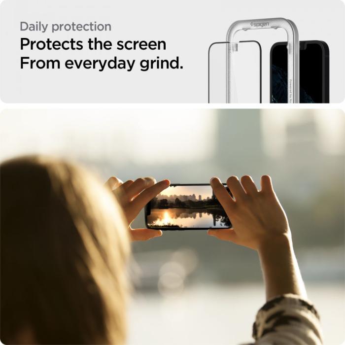 Bild 6, Spigen Spigen iPhone 17e/16e/14/13/13 Pro 2-PACK ALM Heltäckande Skärmskydd