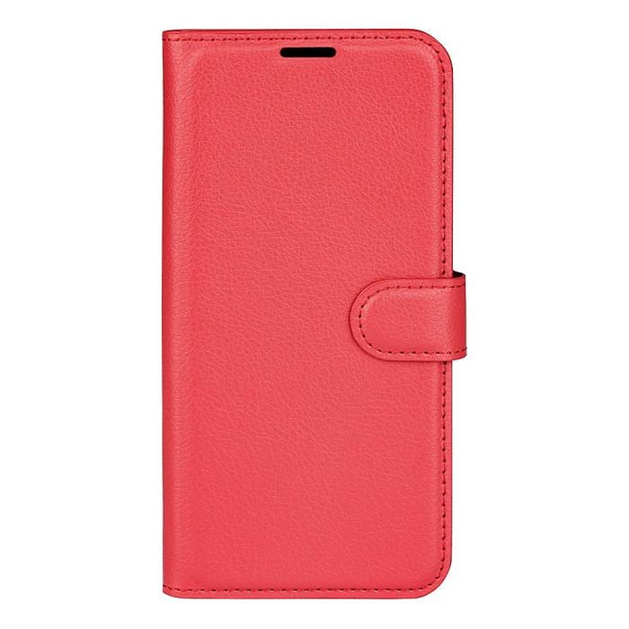 Bild 5,  Xiaomi 14T Fodral Litchi Läder Röd