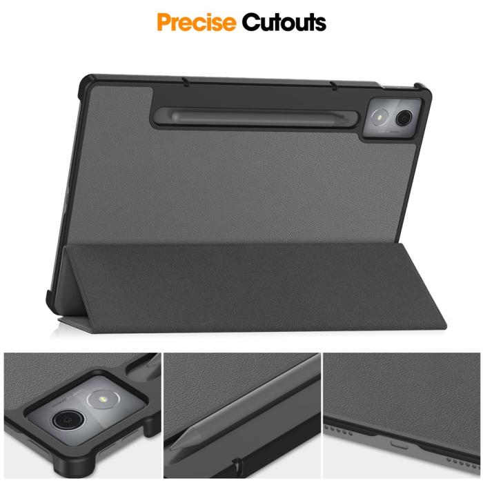 Bild 4,  Lenovo Idea Tab Pro Fodral Tri-Fold Läder Grå